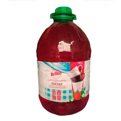 Засіб миючий для посуду Brilias Бальзам Полуниця 5л / уп 4шт