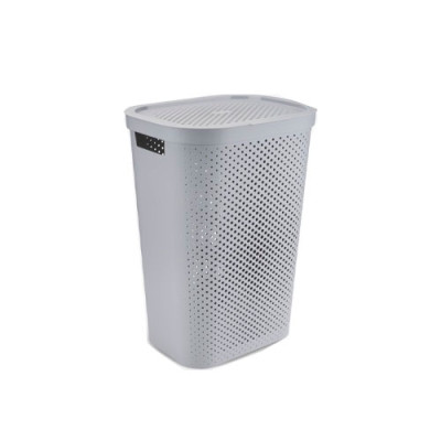 Кошик для білизни 40л з кришкою Сірий