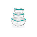 Набір контейнерів харчових квадратних 3шт(0,6л+1,1л+1,8л) Elegant