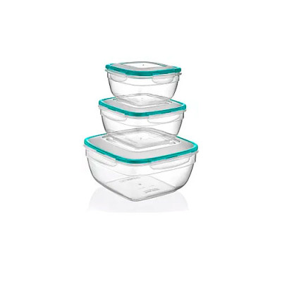 Набір контейнерів харчових квадратних 3шт(0,6л+1,1л+1,8л) Elegant