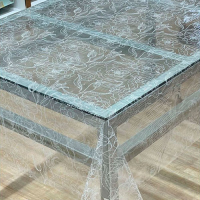 Клейонка AST-035 силікон прозор. 1.37х30м Білий горох 