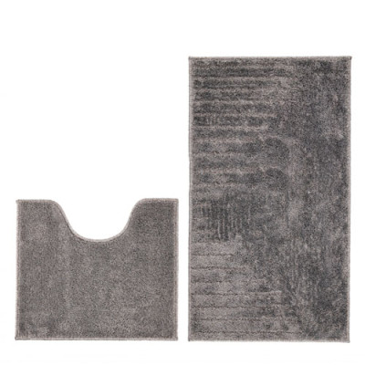 Набір килимків підлогових для ванної кімнати та туалету Dariana 57*100см,57*50см сірий Геометрія