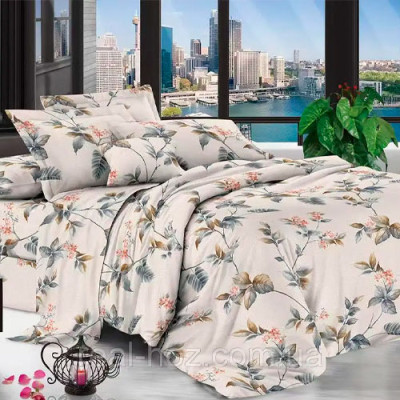 К-т пост. білизни євро /G2751-10 бязь REAL-HOZ (пр200*220, под. 200*220, нав. 70*70*2) Квітуча Гілка