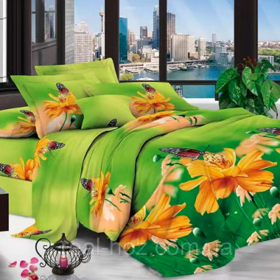 К-т пост. білизни євро /2208-7 бязь REAL-HOZ (пр200*220, под. 200*220, нав. 70*70*2) Метелики