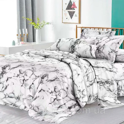 К-т пост. білизни євро /ХХС4696-4 бязь REAL-HOZ (пр200*220, под. 200*220, нав. 70*70*2) Мармур світлий