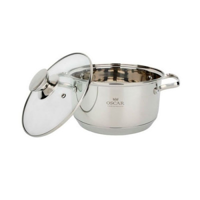УЦІНКА Каструля нерж. 3,15л (20см) скл. кришка OSCAR GRAND/OSR-2001-20/уп.6шт (без повернення)