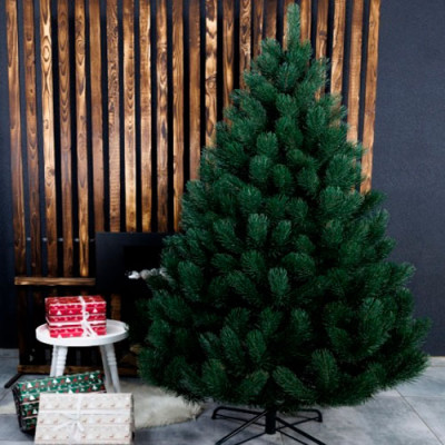 Сосна (ялинка) штучна ЛИТА 1,5м, 10 рядів, голка 5,5см, з металевою підставкою, зелена Без повернення