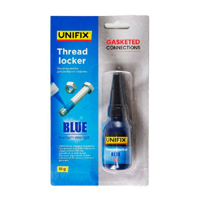 Фіксатор різьби для розбірних з`єднань,10г синій Unifix