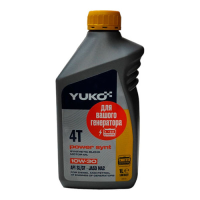 Олива моторна 10W-30 YUKO POWER SYNT 4Т API SL/CF JASO MA2 1л ПЕ /уп.12шт
