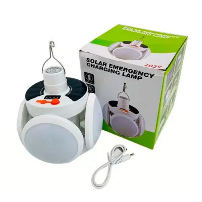 Лампа світлодіодна розкладна на гачку JD2029 115мм*115 мм USB сонячна батарея акумулятор 6000mA Китай