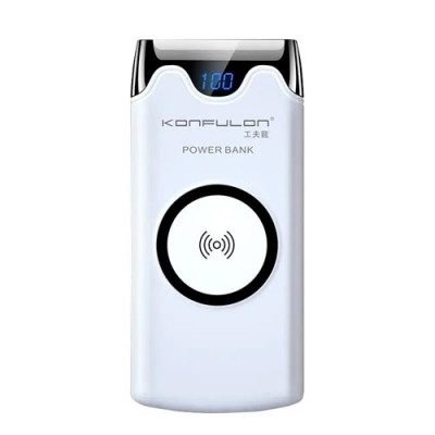Універсальна мобільна батарея (повербанк) 10000mAh Konfulon M13W MagSafe 15W/PD18W/22.5W/QC3.0 білий
