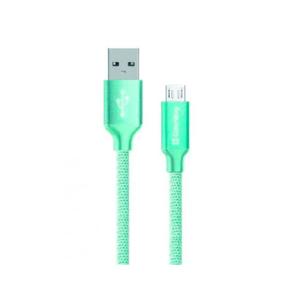 Кабель USB/ micro USB 1м ColorWay Mint 2.4A (CW-CBUM002-MT)