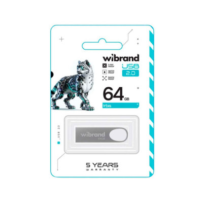 Флешка USB 64Gd Wibrand Irbis срібляста (WI2.0/IR64U3S)