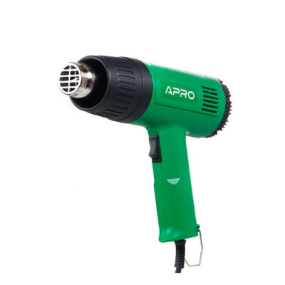 Фен технічний Апро HG-2000 до 2000Вт, 2 реж., 60-650/60-600С, 250-500 л/хв, гарантія 3 роки