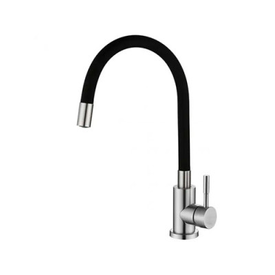 Змішувач для кухні KAG-4003KB Solone чорний гнучкий вилив
