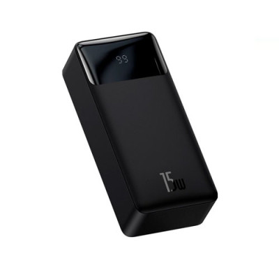 Універсальна мобільна батарея (повербанк) 30000mAh Fulltech FP12 чорний (2USB/2PD) LED дисплей