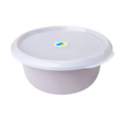 Миска(салатник) пластик 1,75л з кришкою Какао прозора