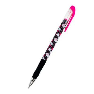 Ручка кулькова синя Аxent Floral Black / АВ1049-44-А