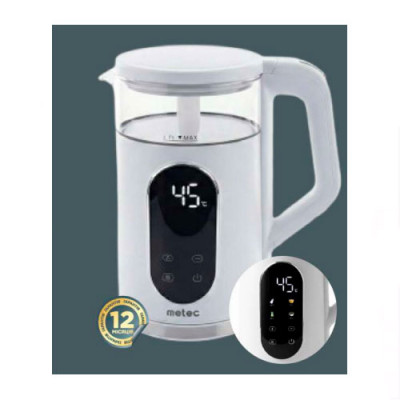 Чайник електричний 1,7л 2200Вт HHB6702D з індикатором корпус пластик, білий Metec