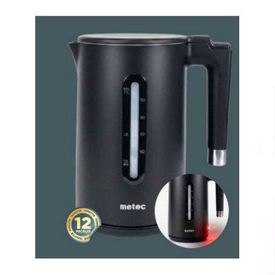 Чайник електричний 1,7л 1800Вт HHB8719S корпус пластик подвійні стінки, чорний Metec