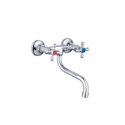 Змішувач для кухні DMX12-605 ZEGOR настінний двовентельний S-вилив (уп 2 шт) ціна за упаковку