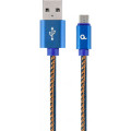 Кабель USB/ micro USB 1м Cablexpert Blue 2.1А (CC-USB2J-AMmBM-1M-BL)