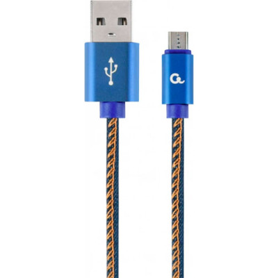 Кабель USB/ micro USB 1м Cablexpert Blue 2.1А (CC-USB2J-AMmBM-1M-BL)