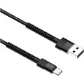 Кабель USB 1м/Type-C ColorWay Black Braided Nylon 2.4A (CW-CBUC063-BK)