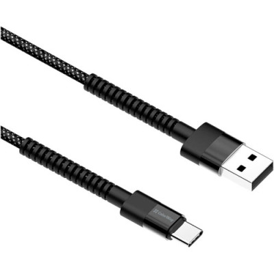Кабель USB 1м/Type-C ColorWay Black Braided Nylon 2.4A (CW-CBUC063-BK)