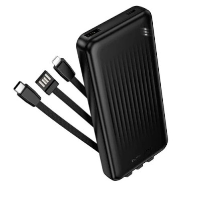 Універсальна мобільна батарея (повербанк) 10000mAh Borofone BJ79 Clever чорна (Type-C/Type-A /microUSB)