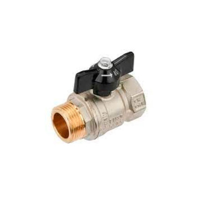 Кран кульовий 1/2 ЗЗ метелик ZEGOR чорний pn50/150C (шар латунь)