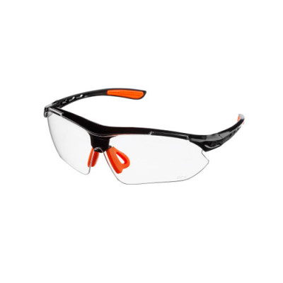Окуляри захисні прозорі з полікарбонатними лінзами та протиковзними дужками з накладкою для носа захист від удару ПОЛАКС /53-054