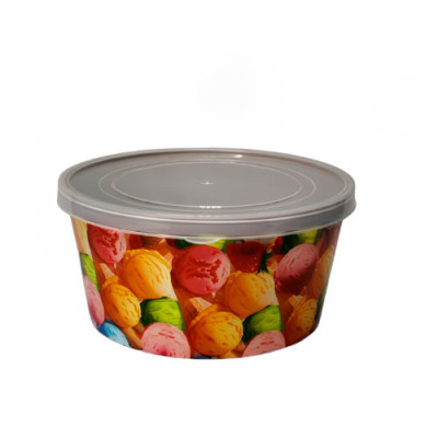 Ємність кругла з декором 1,6л морозиво