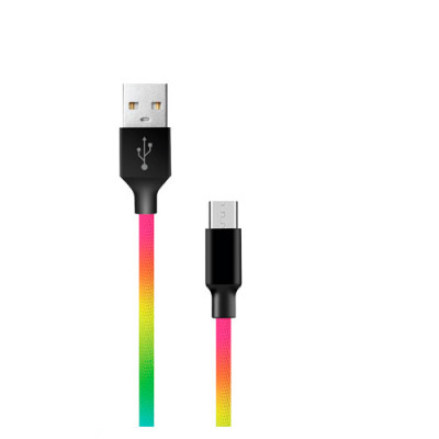 Кабель USB 1м/Type-C ColorWay Multicolor 2.4A (CW-CBUC18-MC)