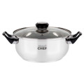 Каструля нерж. 1,6л (18см) скл. кришка BRAVO CHEF з бакелитовими ручками