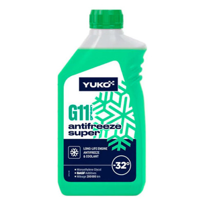 Рідина охолоджуюча YUKO Antifreeze (-32С) (Super G11 зелений) 1л ПЕ /уп.12шт