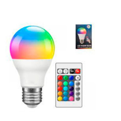 Лампа LED 9W RGBW кольорова з пультом /ВО-20012