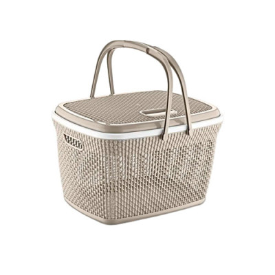 Кошик для пікніка 28л з ручками Кремовий