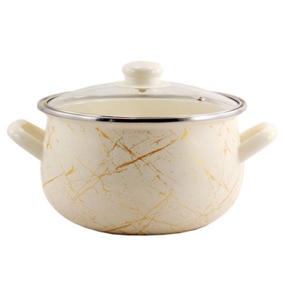 Каструля емаль 4л/20см кришка скло 