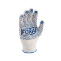 Рукавички трикотажні Fora 10-й клас білі з ПВХ крапкою, Doloni /уп.10пар /300пар ящ