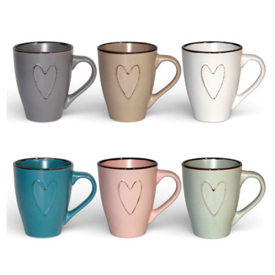 Кружка керам 320мл Сердечко /уп.36шт