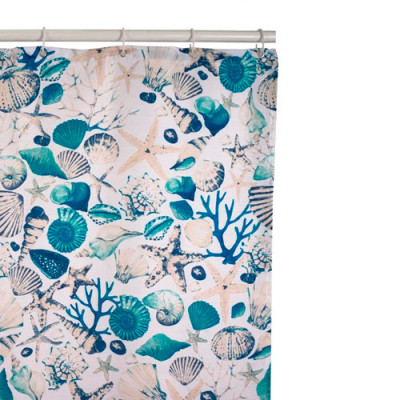 Штора для душа PEVA 180*180см 12 колец Море