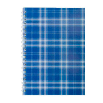 Блокнот А5 48арк клітинка пружина зверху карт.обкладинка Buromax Shotlandka синий BM2470-02