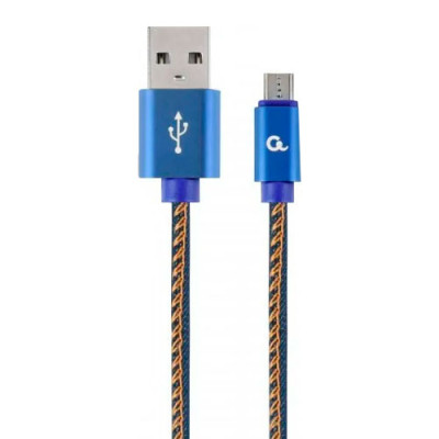 Кабель USB/micro USB 1,м Cablexpert Blue 2.1A (CC-USB2J-AMmBM-1M-BL)