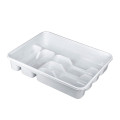 Лоток для столових приладів великий прозорий Білий /14001/ Dunia plastik