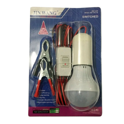 Лампа аварійного освітлення LED DC 12V 5W з вимикачем  та клемами для аккумулятора