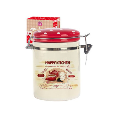 Банка керам для сипучих продуктів 1200мл Happy Kitchen