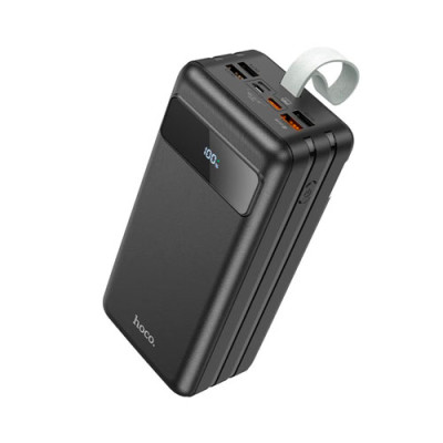 Універсальна мобільна батарея (повербанк) 60000mAh Hoco J86B 3A чорний(4USB/micro/Type-C) LCD дисплей ліхтарик