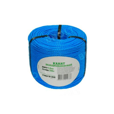 Канат поліпропіленовий 4мм, 200м/TW-2040/уп 12шт