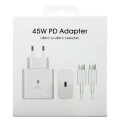 Мережевий зарядний пристрій Type-C/Type-C білий 5A/PD45W S style